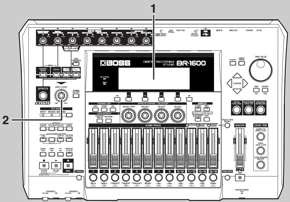 BOSS BR-1600 CD - Réglage du niveau d'enregistrement - 1