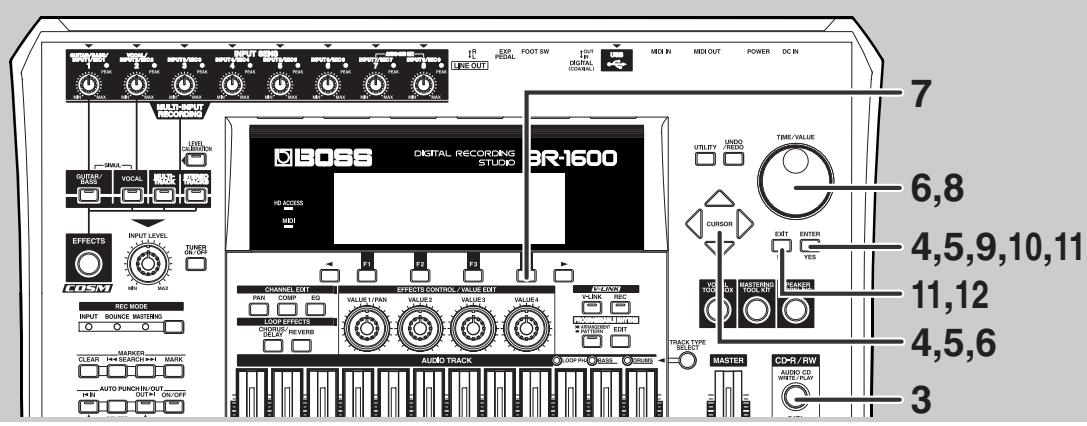 BOSS BR-1600 CD - Graver des morceaux séparément (Track At Once) - 1