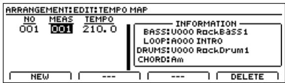 BOSS BR-1600 CD - Spécifier le tempo des mesures (Tempo Map) - 2