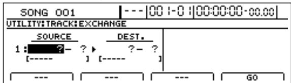 BOSS BR-1600 CD - Amenez le curseur sur EXCHANGE et appuyez sur [ENTER/YES]. - 1