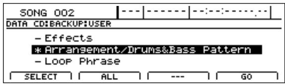 BOSS BR-1600 CD - Archiver des données utiliser (User Backup) - 4