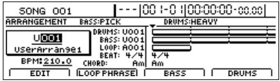 BOSS BR-1600 CD - Selectionner des arrangements rythmiques - 1