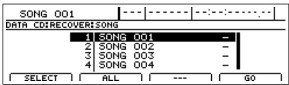BOSS BR-1600 CD - Chargement de morceaux archivés (Song Recover) - 3
