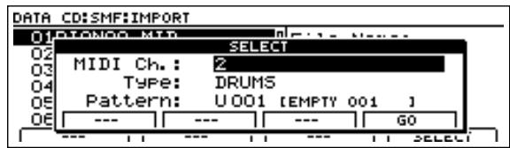 BOSS BR-1600 CD - Amenez le curseur sur "MIDI Ch." etCHOisissez le canal MIDI des données voulues avec la molette TIME/ VALUE. - 1