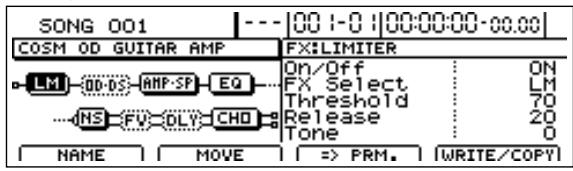 BOSS BR-1600 CD - Changer les connexions des blocs d'effet - 2