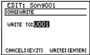 BOSS DR-880 - Dans le menu d'édition de morceau, amenez le curseur sur l'icone "WRITE" et appuyez sur [ENTER]. - 1