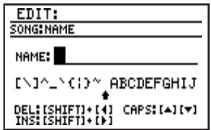 BOSS DR-880 - Dans le menu d'édition de morceau, amenez le curseur sur l'icone "NAME" et appuyez sur [ENTER]. - 1
