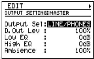 BOSS DR-880 - Appuyez sur [OUTPUT setting] - 1