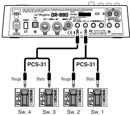 BOSS DR-880 - Connexion du fs-5u - 1