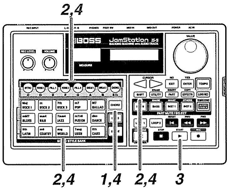BOSS JS-5 - Programmation d'un accord - 1