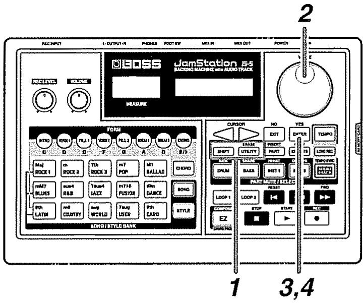 BOSS JS-5 - Suppression de données enregistrées - 1