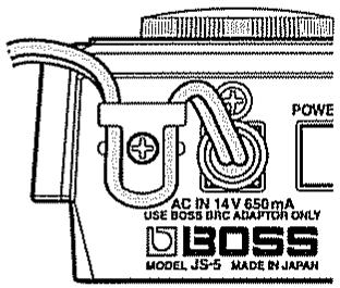 BOSS JS-5 - Connectez l'adaptateur secteur fourni à la js-5 et branchez-le dans une prise secteur murale. - 1