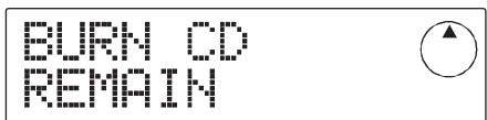 ZOOM 1044CD - Pour vérifier la durée d'écriture encore disponible sur le disque, pressez la touche curseur [▼]. - 1