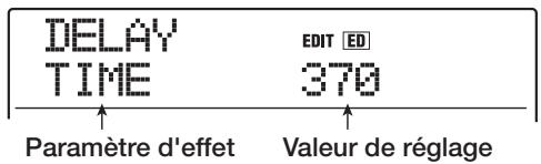 ZOOM MRS-1608 - Utilisez les touches curseur haut/bas pour sélectionner le paramètre d'effet à opérer. - 1