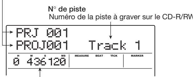 ZOOM MRS-1608 - Tournez la molette pour sélectionner le projet devant servir de piste 1 pour l'album. - 1