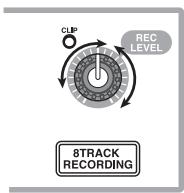 ZOOM MRS-1608 - En jouant de la guitare, réglez le niveau d'enregistrement en tournant la commande [REC LEVEL] - 1