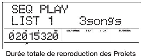ZOOM MRS-1608 - Utilisez les touches curseur gauche/droite pour faire s'afficher "project SEQ PLAY" et presse la touche [ENTER]. - 1