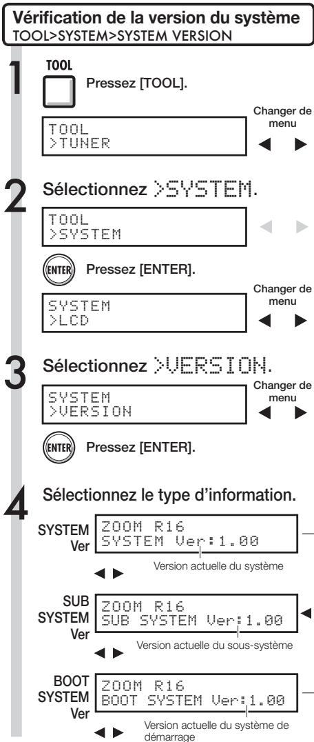 ZOOM R16 - Vérification de la version et réglage du type de pile - 1
