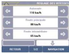 VIAMICHELIN NAVIGATION X-950T - Réglage des vitesses - 1