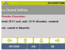 VIAMICHELIN NAVIGATION X-950T - Comment consulter la description d'un POI - 2