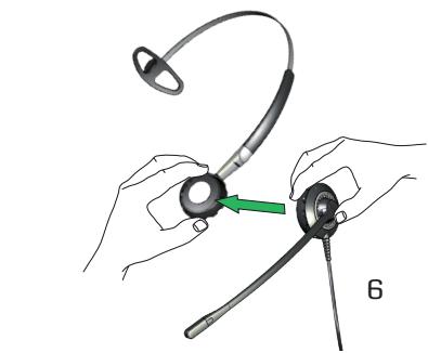 JABRA BIZ 2400 - Comment attacher le coussinet d'oreillette. - 2