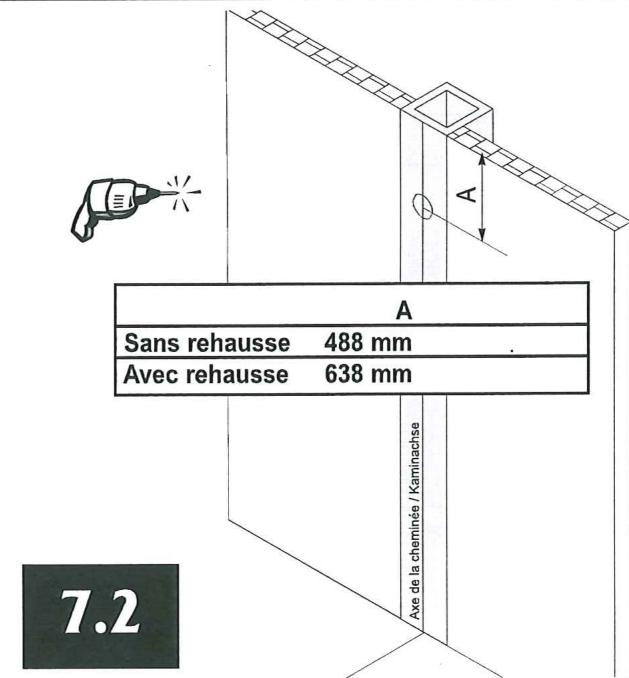 SUPRA VALLOIRE 2 - 2ÈME cas : raccordement horizontal : le conduit de cheminée est affleurant au mur d'appui - 1