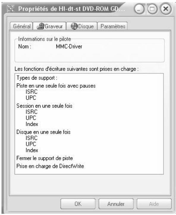 PINNACLE DVD INSTANTCD+DVD - Propriétés des périphériques : graveur - 1