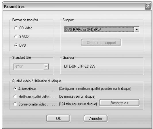 PINNACLE DVD INSTANTCD+DVD - Paramètres du support de sortie - 1