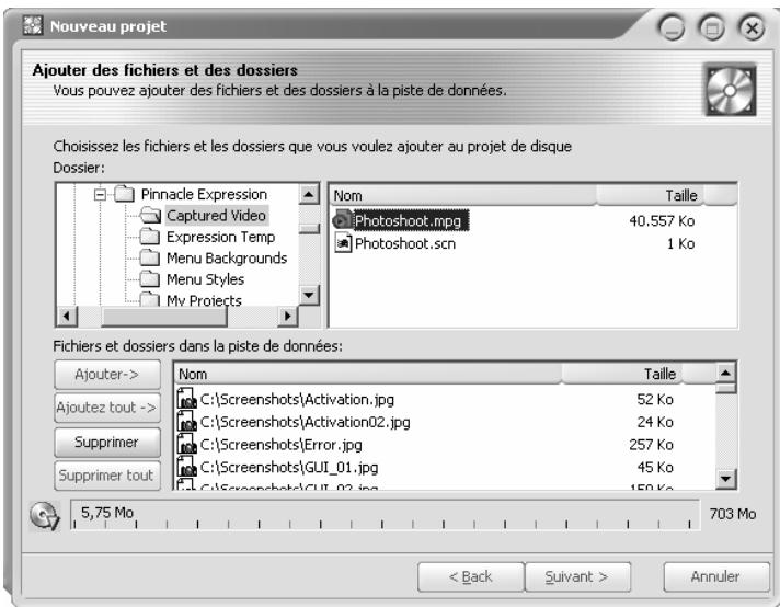 PINNACLE DVD INSTANTCD+DVD - Créer un disque de données avec l'assistant - 1
