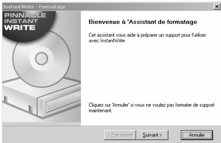 PINNACLE DVD INSTANTCD+DVD - Formatage à l'aide de l'assistant de formatage - 1