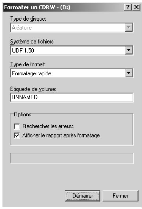PINNACLE DVD INSTANTCD+DVD - Formatage à partir du menu contextuel du lecteur - 1