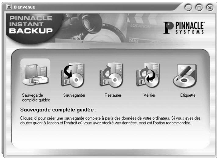 PINNACLE DVD INSTANTCD+DVD - Démarrer instantbackup - 2