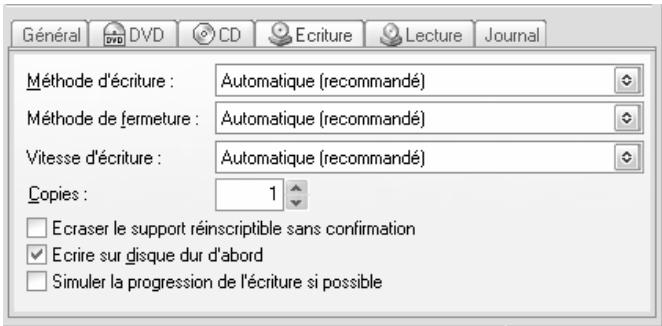 PINNACLE DVD INSTANTCD+DVD - Paramètres d'écriture - 1