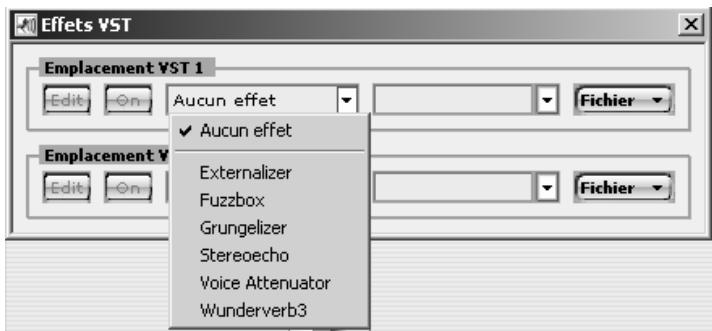 PINNACLE DVD INSTANTCD+DVD - Les emplacements des effets VST - 1