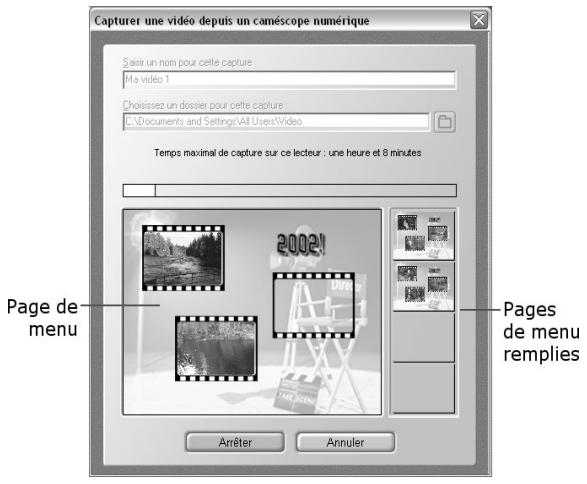 PINNACLE DVD INSTANTCD+DVD - Boîte de dialogue capture d'une réserve depuis un caméscope numérique - 3