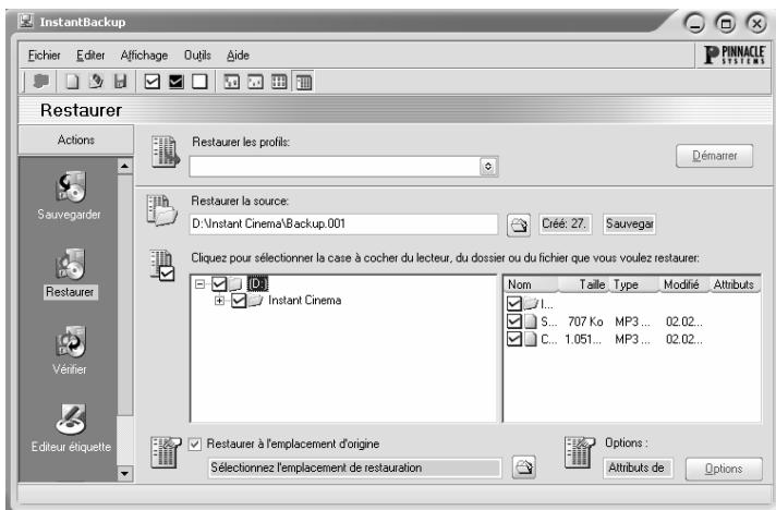 PINNACLE DVD INSTANTCD+DVD - Restaurer les donnees - 2