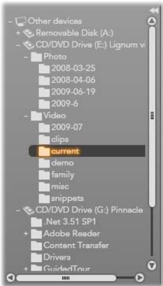 PINNACLE STUDIO ULTIMATE COLLECTION - L'explorateur de fichiers médias et dossiers - 1