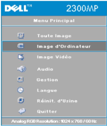 DELL 2300MP - Menu image d'ordinateur - 1