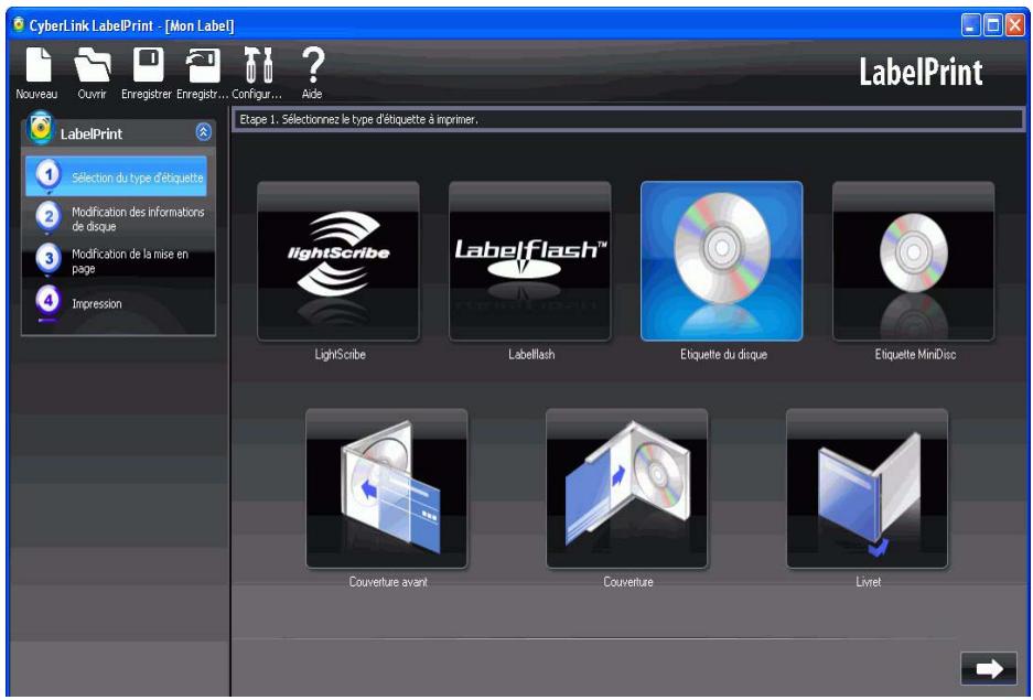 CYBERLINK MEDIA SUITE - Imprimer une étiquette de disque - 1