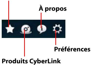 CYBERLINK MEDIA SUITE - Boutons à accès rapide - 1