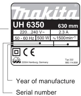 DOLMAR UH5550 - Designation of components - 3