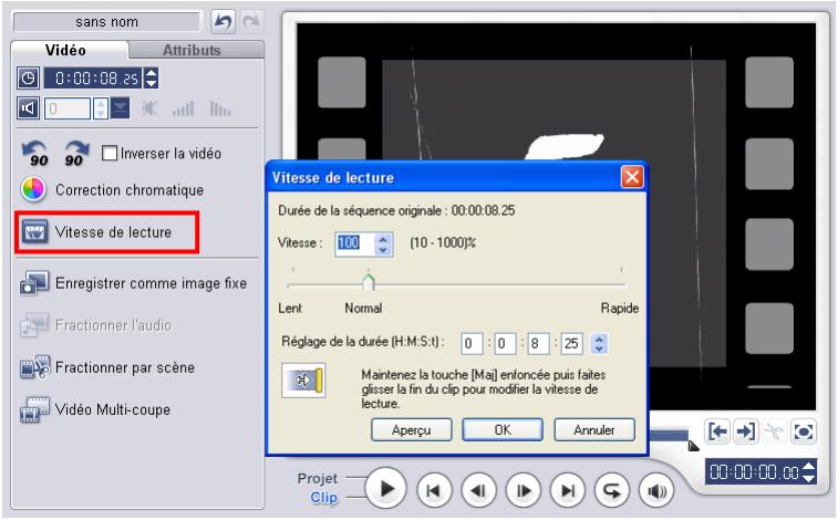 ULEAD VIDEO STUDIO 9 - Vitesse de lecture - 1