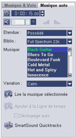 ULEAD VIDEO STUDIO 9 - Onglet Musique auto - 1