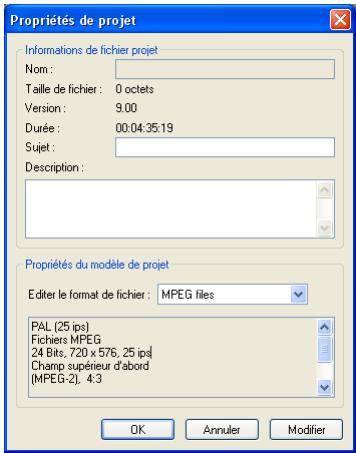 ULEAD VIDEO STUDIO 9 - Définition des propriétés de projet - 1