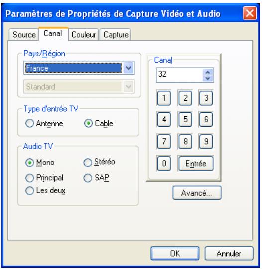 ULEAD VIDEO STUDIO 9 - Onglet Canal (Tuner TV uniqueness) - 1