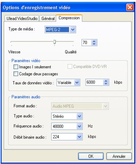 ULEAD VIDEO STUDIO 9 - Onglet Compression (Fichiers MPEG) - 1
