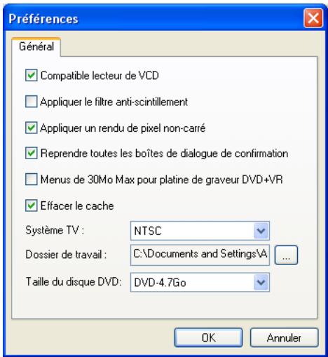 ULEAD VIDEO STUDIO 9 - Preférences (Créer le disque) - 1