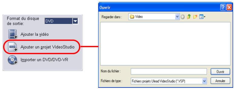 ULEAD VIDEO STUDIO 9 - Cliques sur Ajouter un projet VideoStudio. - 1