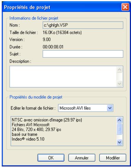 ULEAD VIDEO STUDIO 9 - Propriétés de projet - 1