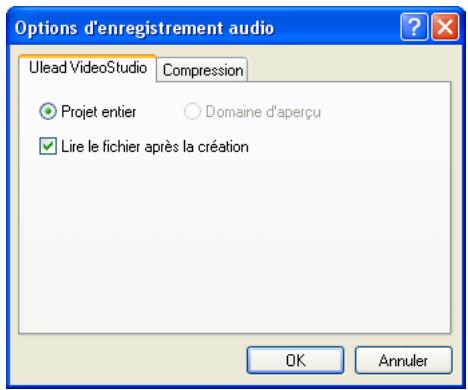 ULEAD VIDEO STUDIO 9 - Options d'enregistrement audioOnglet Ulead VideoStudio - 1